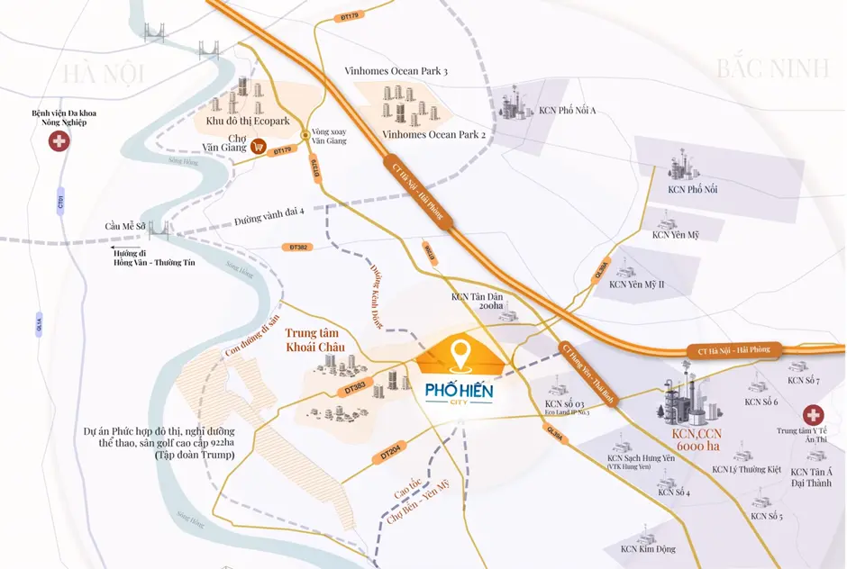 Phố Hiến City - Vị trí kim cương trên trục ĐH57 kết nối vùng chiến lược